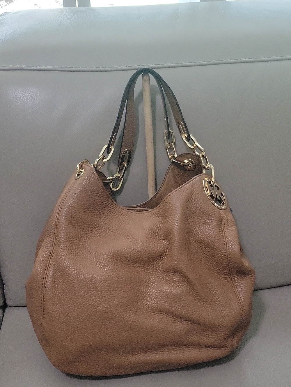 Michael Kors Fulton Pebbled Leather Shoulder Hobo